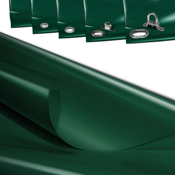 (670g/m²) LKW Plane, PVC Plane - 2,5m breit - Grün RA6005- premium beschichtet