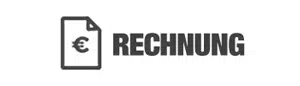 Symbol eines Dokuments mit einem Euro-Symbol neben dem Wort „Rechnung“.