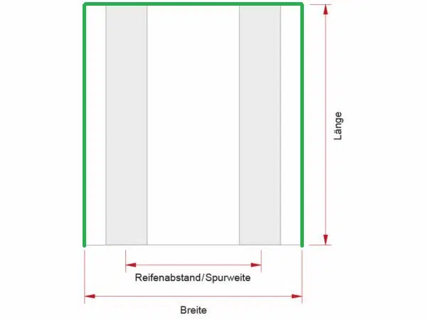 Technihe Zeichnung mit dreiseitiger Wulst einer Garagenmatte