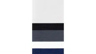 Horizontale Streifen auf einer Flagge: Weiß, Schwarz, Grau, Weiß, Grau und Dunkelblau von oben nach unten.