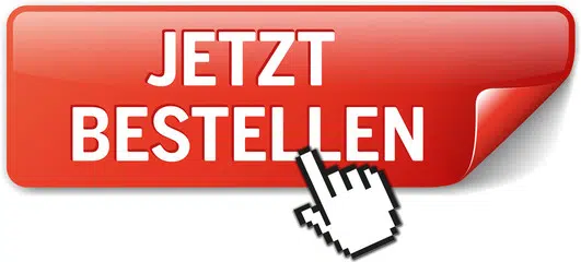 Weiße Aufschrift "Jetzt Bestellen" auf rotem Hintergrund mit einem Mauszeiger auf dem Vordergrund.