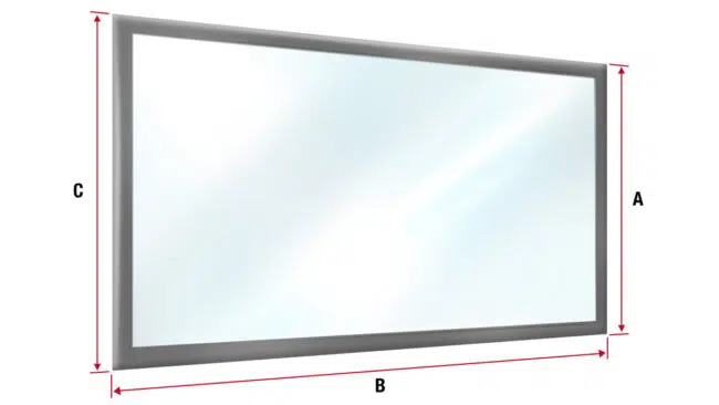 Abbildung einer transparenten Plane mit einem Saum