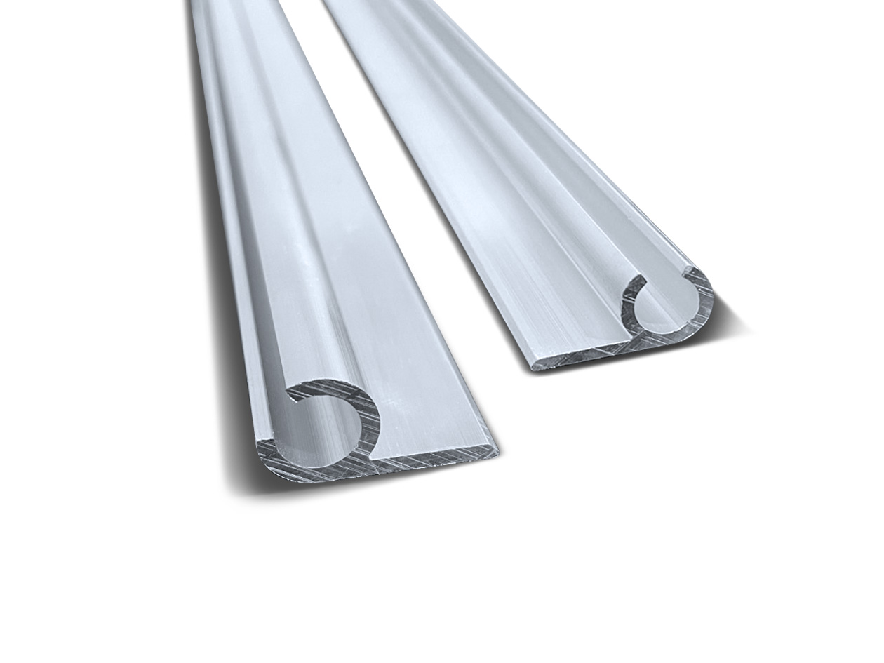 Kederschiene Aluminium eloxiert - 2 m - 45° 