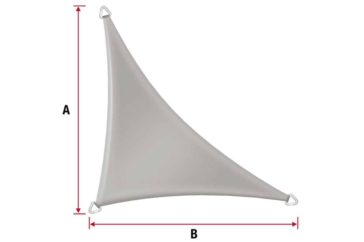 Sonnensegel aus PVC-Planenmaterial (Dreiecksform, Rechtwinklig) | ANKO  Planen